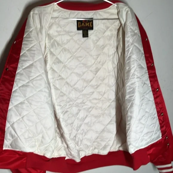 Vintage Satin Varsity Baseball Jacket Sz 2XL